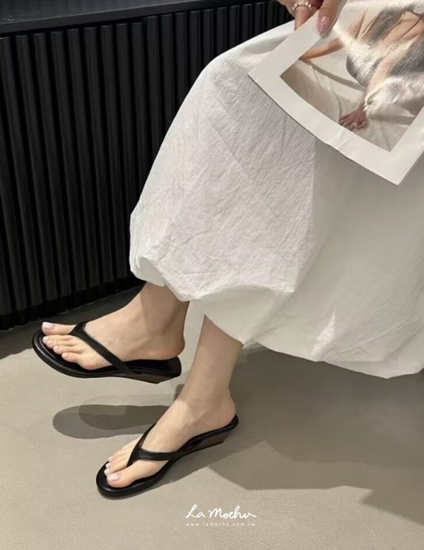 楔型麂皮夾腳拖鞋(4CM/正常版)